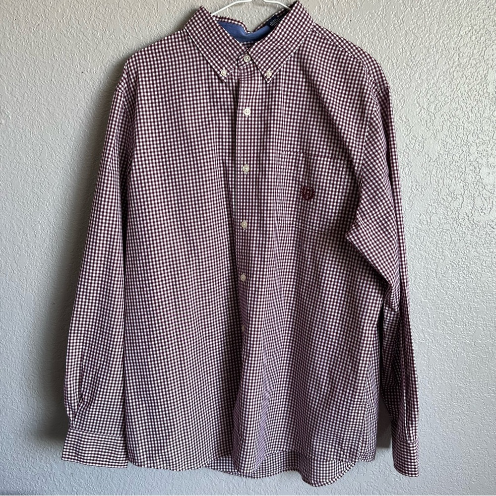 Mens Chaps Button Down Collared shirt size large plaid shirt NWT